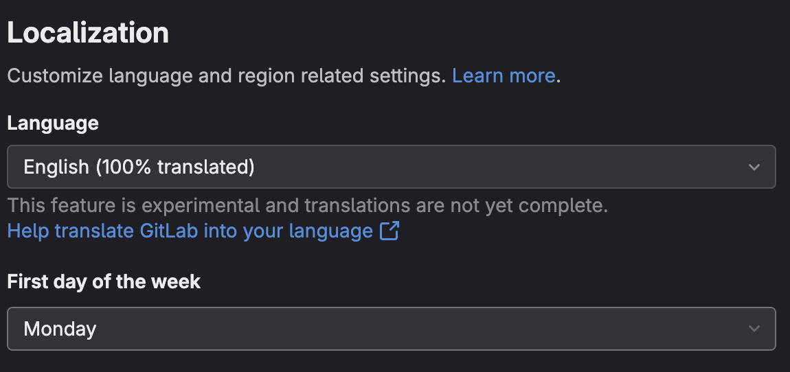 Screenshot GitLab Localization