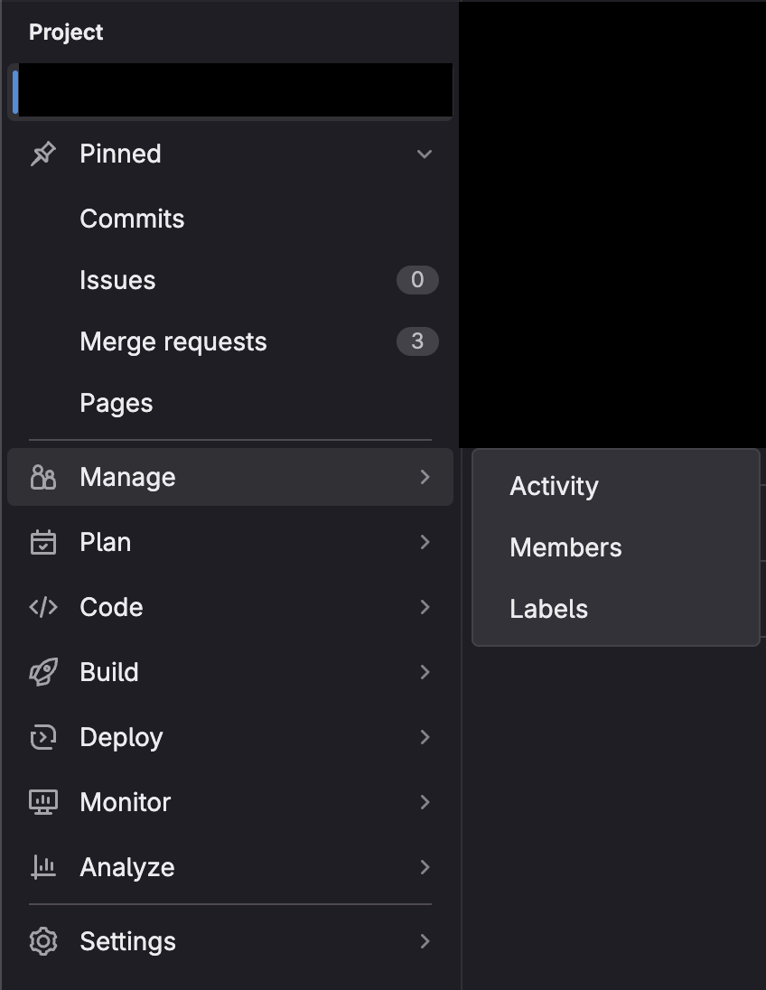 Screenshot members menu entry