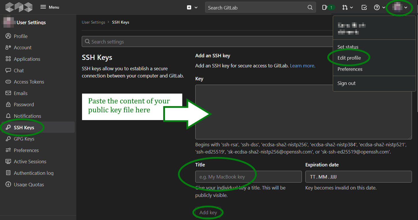 gitlab ssh key management