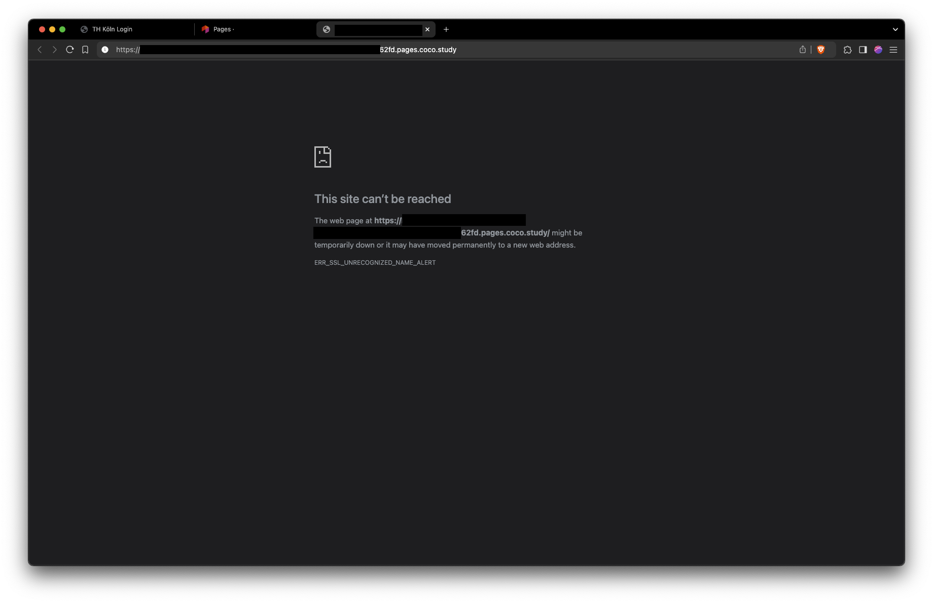 Screenshot pipeline broken link opened